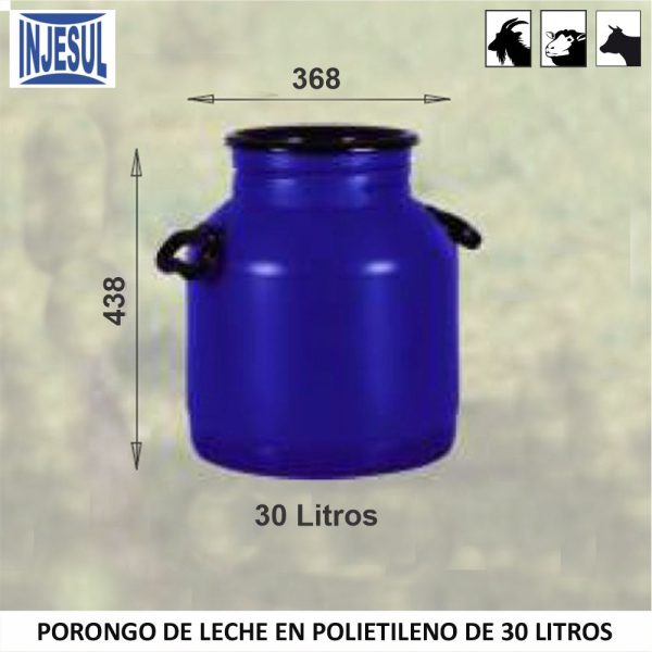Porongo de leche en polietileno de 30 litros