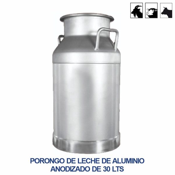 Porongo de leche de aluminio anodizado de 30 Litros